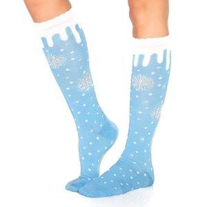 Leg Avenue Lurex Snowflake Knee High Socks 5613
